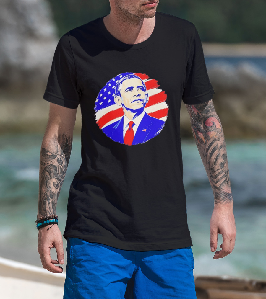 Barack Obama American Flag US President T-Shirt