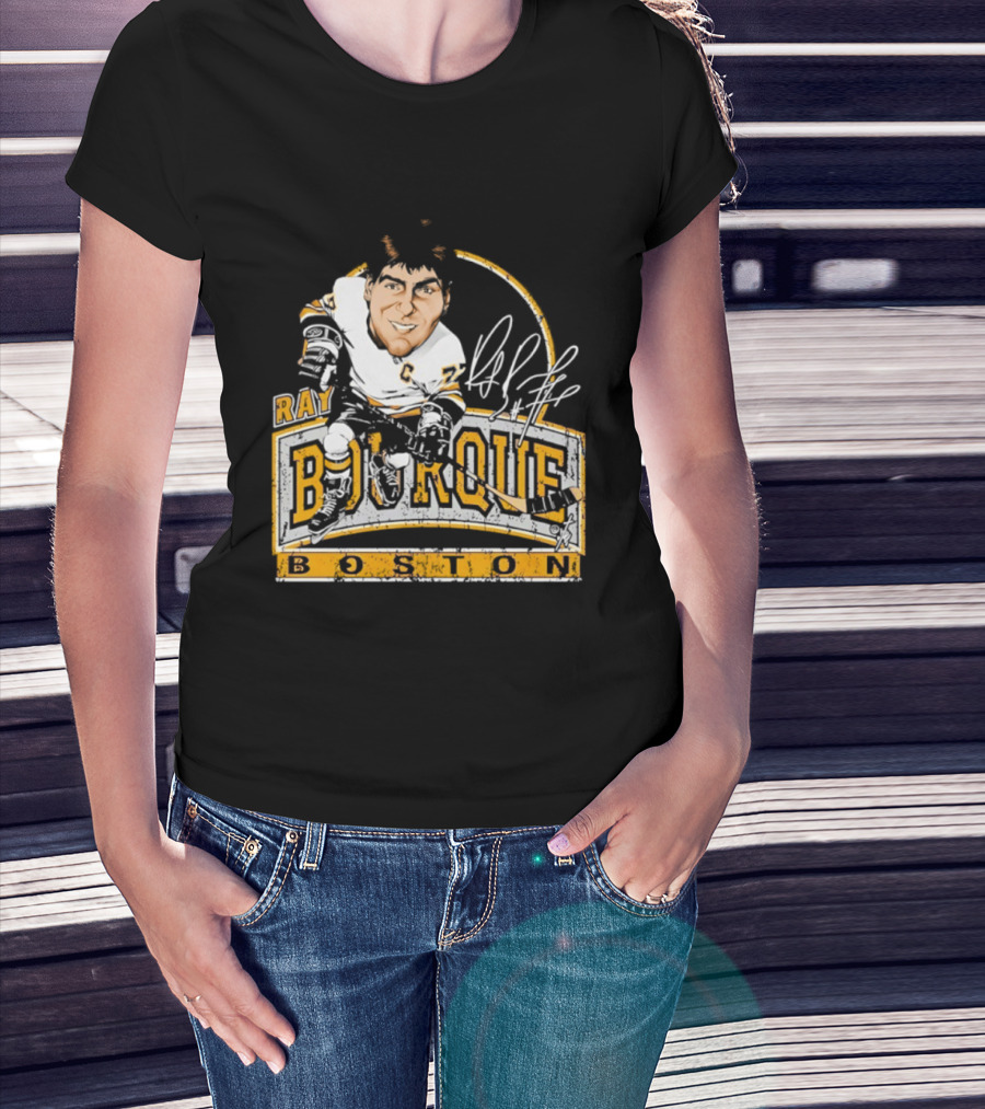 Ray Bourque Boston Bruins Hockey Bruce Stark Caricature T-Shirt