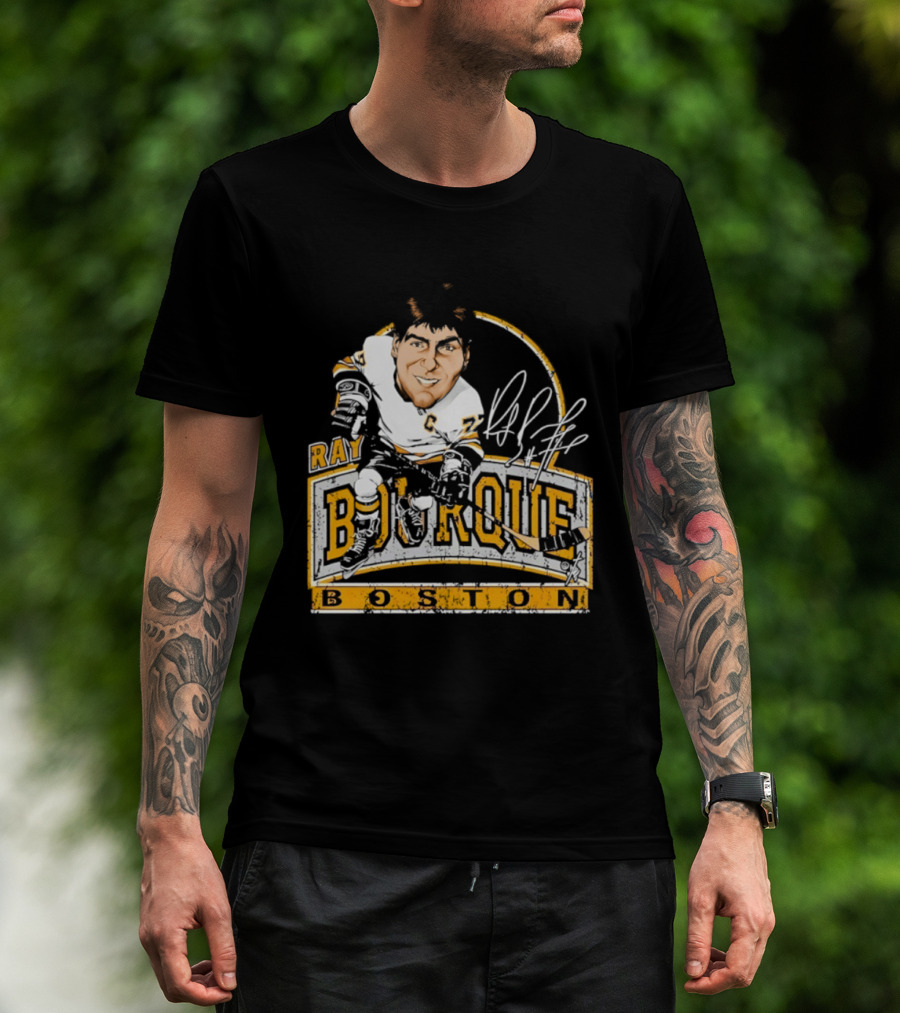 Ray Bourque Boston Bruins Hockey Bruce Stark Caricature T-Shirt