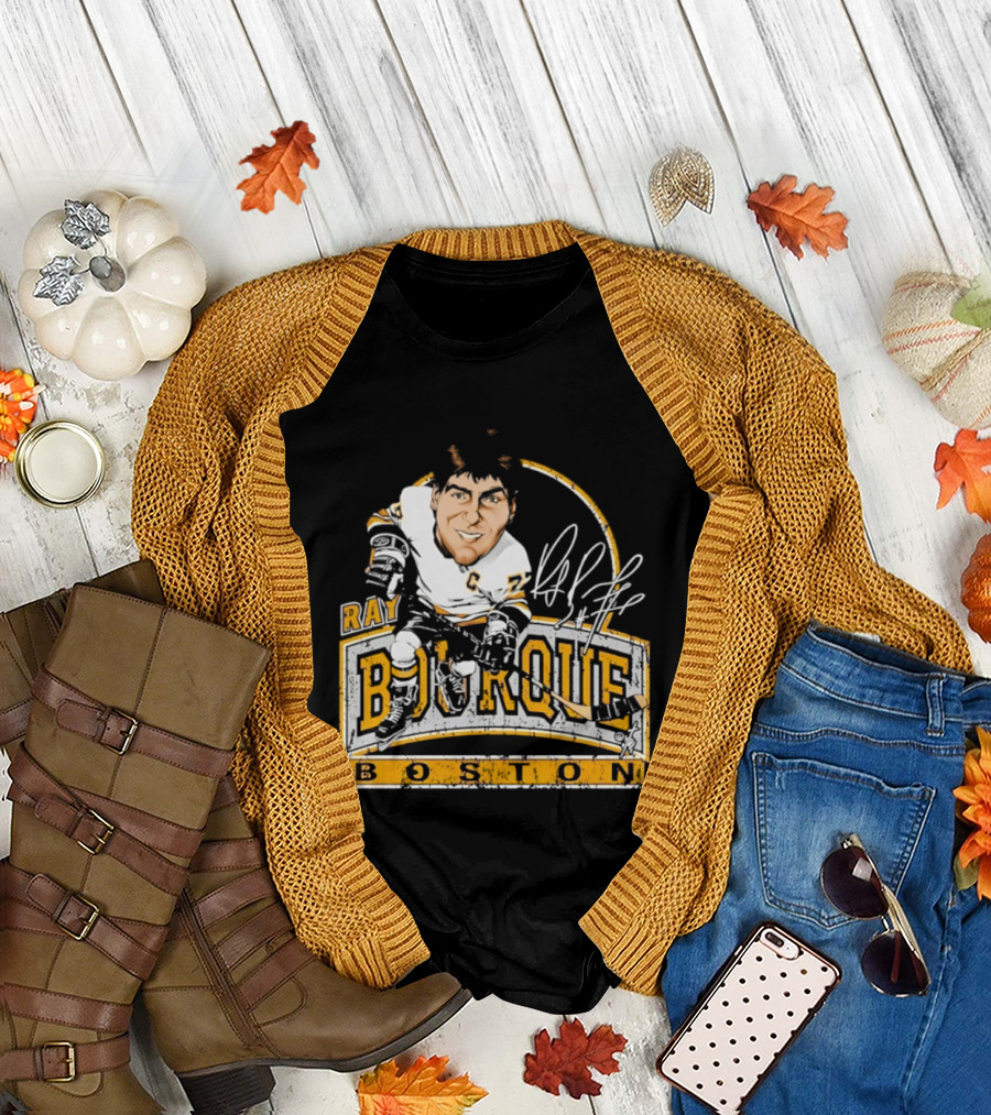 Ray Bourque Boston Bruins Hockey Bruce Stark Caricature T-Shirt