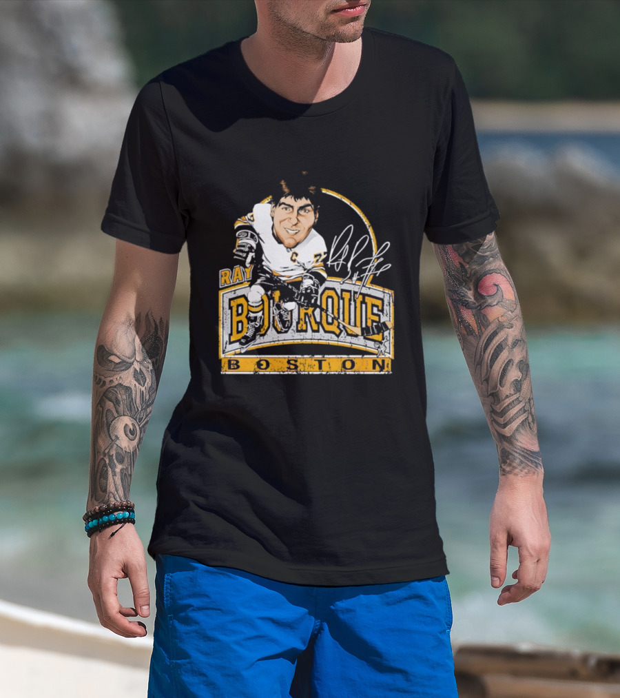 Ray Bourque Boston Bruins Hockey Bruce Stark Caricature T-Shirt
