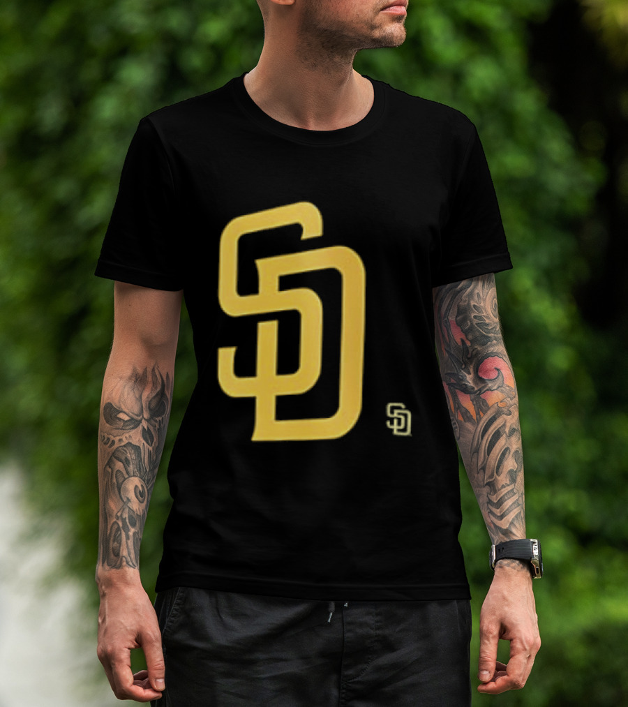 San Diego Padres SD Logo Cartoon 2 Sided T-Shirt