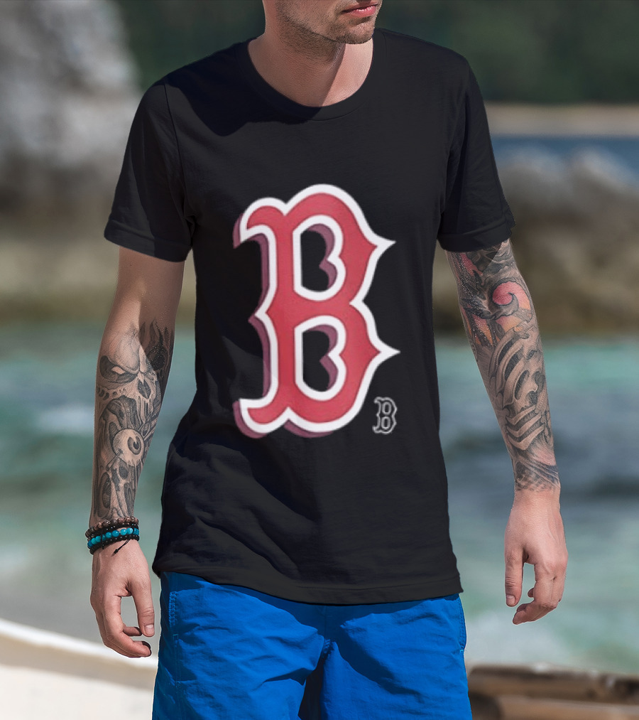 Boston Red Sox Cartoon B Two Sided T-Shirt
