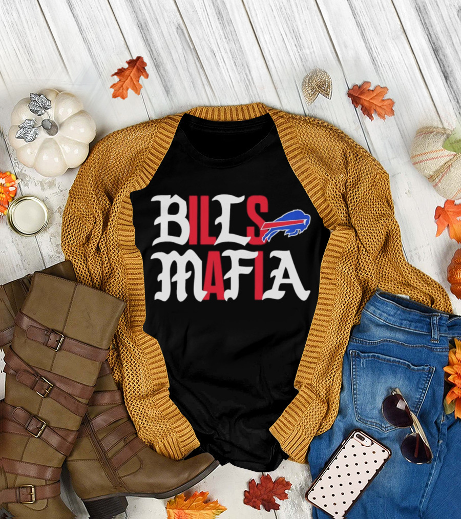Buffalo Bills Mafia Wordmark With Team T-Shirt