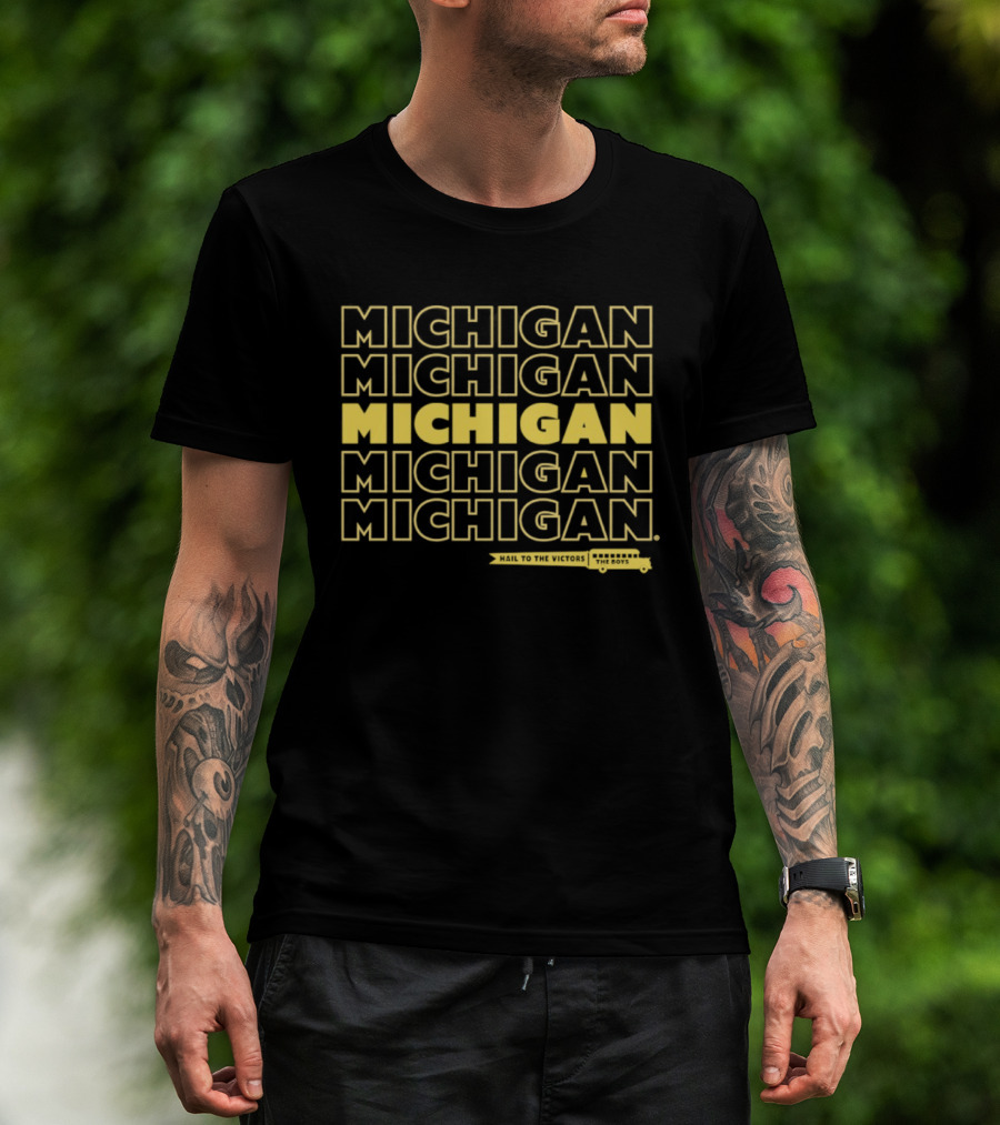 Bussin' X Michigan Hail To The Victors The Boys Michigan Wolverines Fans T-Shirt