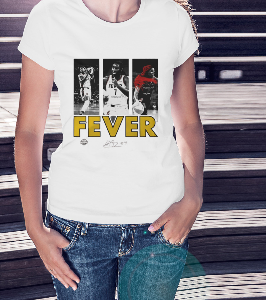 Indiana Fever Aliyah Boston WNBA Player Collage Signature T-Shirt