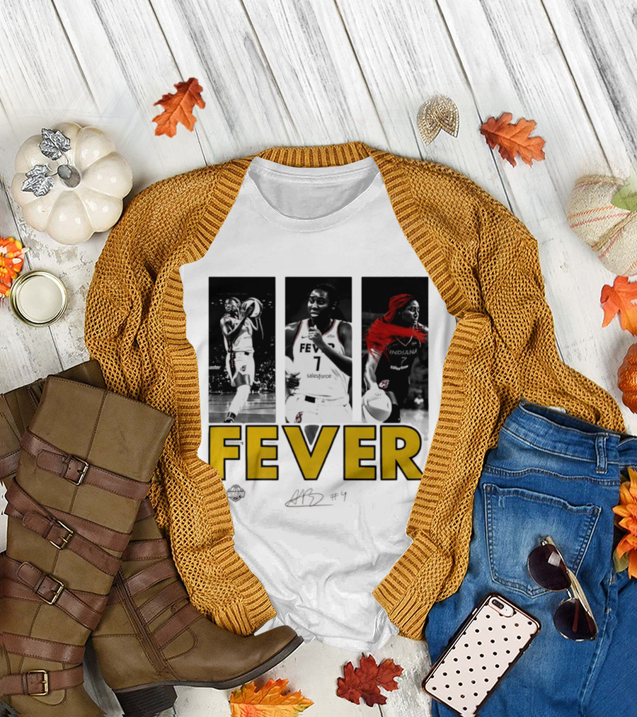 Indiana Fever Aliyah Boston WNBA Player Collage Signature T-Shirt