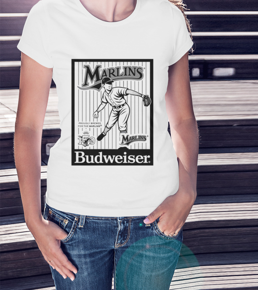 Budweiser 150 Years Florida Marlins Baseball Vintage Player T-Shirt