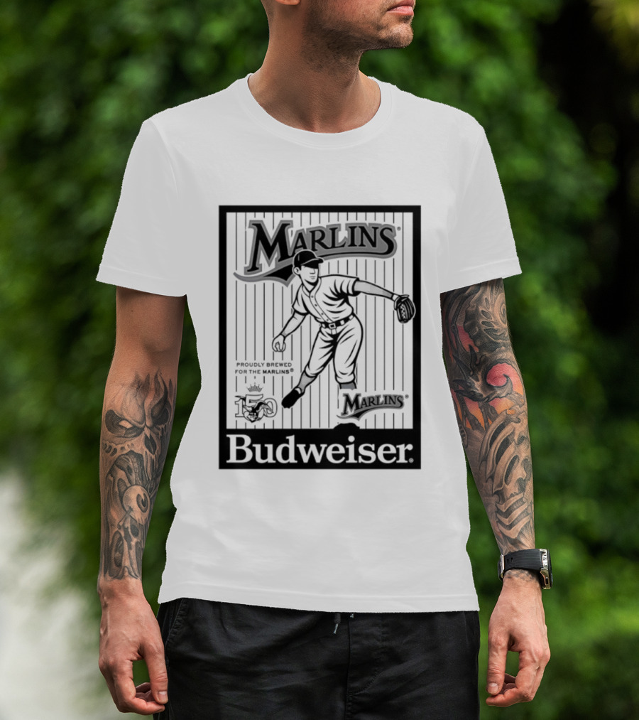 Budweiser 150 Years Florida Marlins Baseball Vintage Player T-Shirt