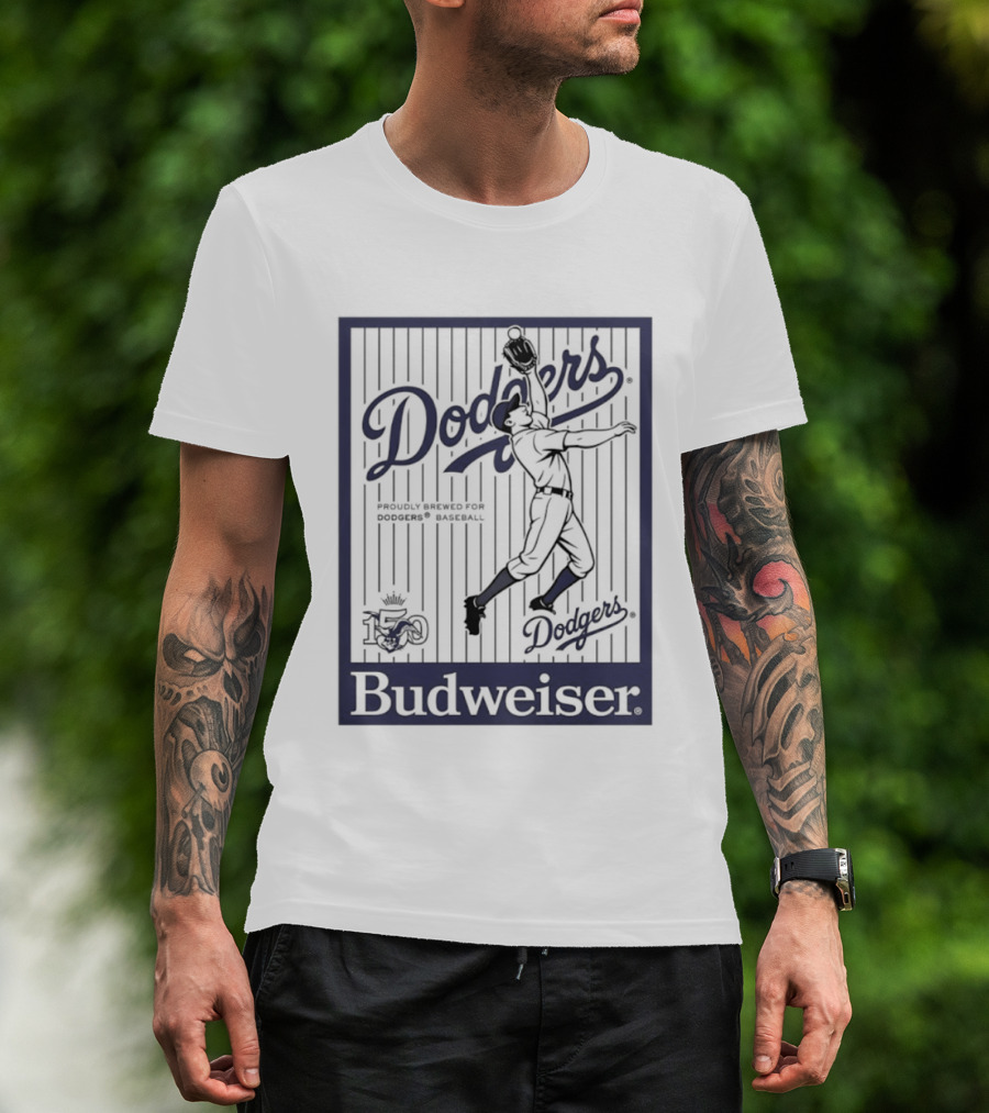 Budweiser Dodgers 150 Years Los Angeles Baseball Celebration T-Shirt