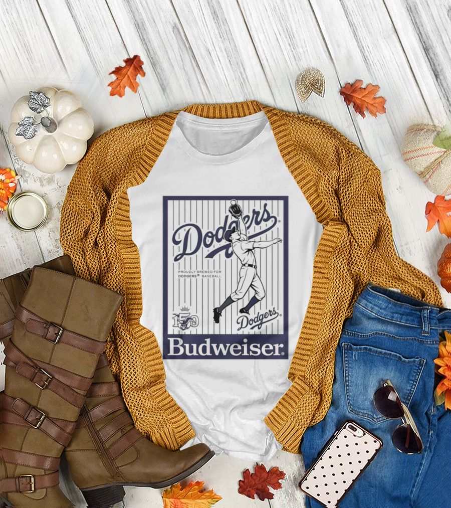 Budweiser Dodgers 150 Years Los Angeles Baseball Celebration T-Shirt