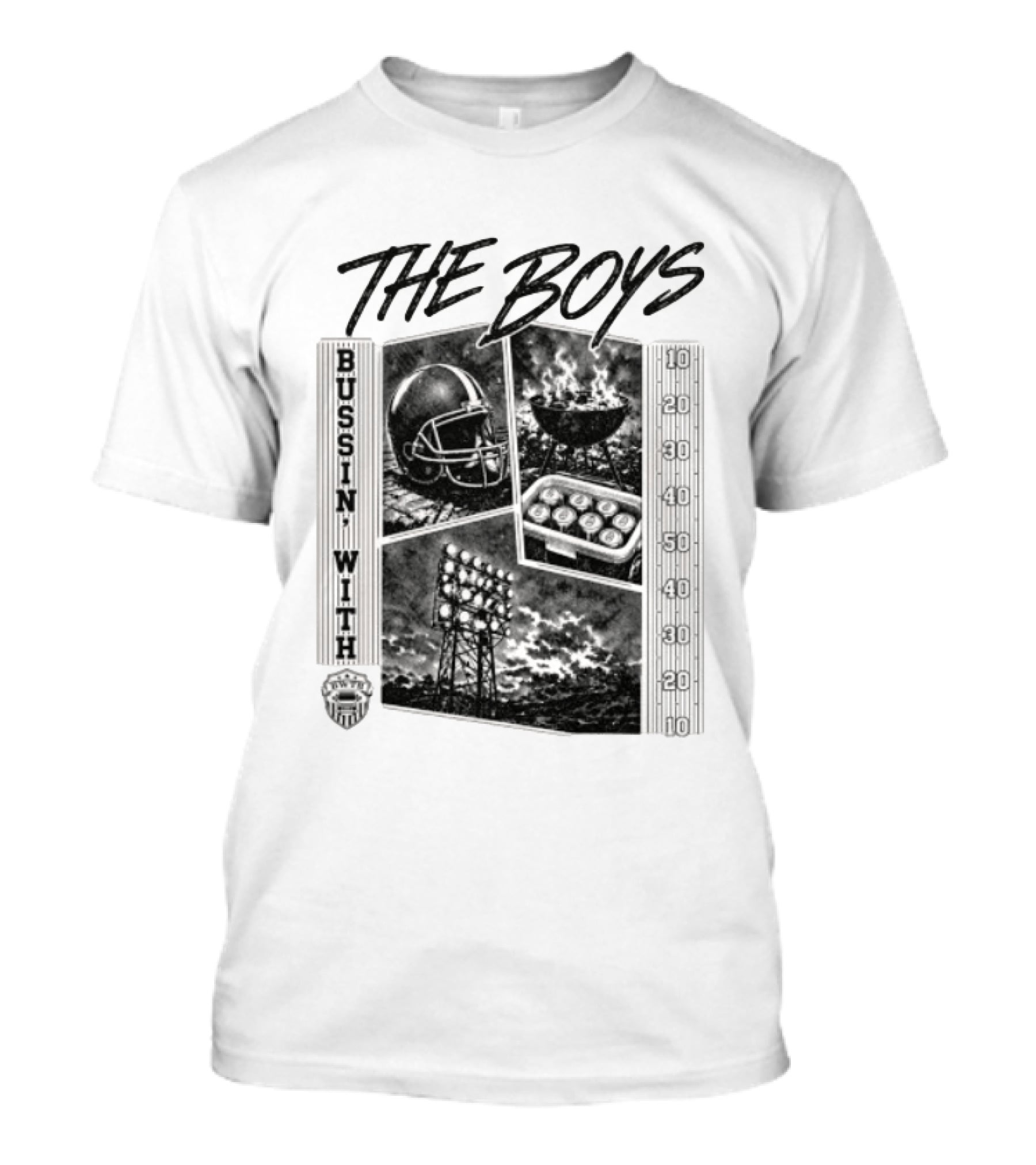 Bussin With The Boys Football Podcast Grilling And Game Day Vibes T-Shirt