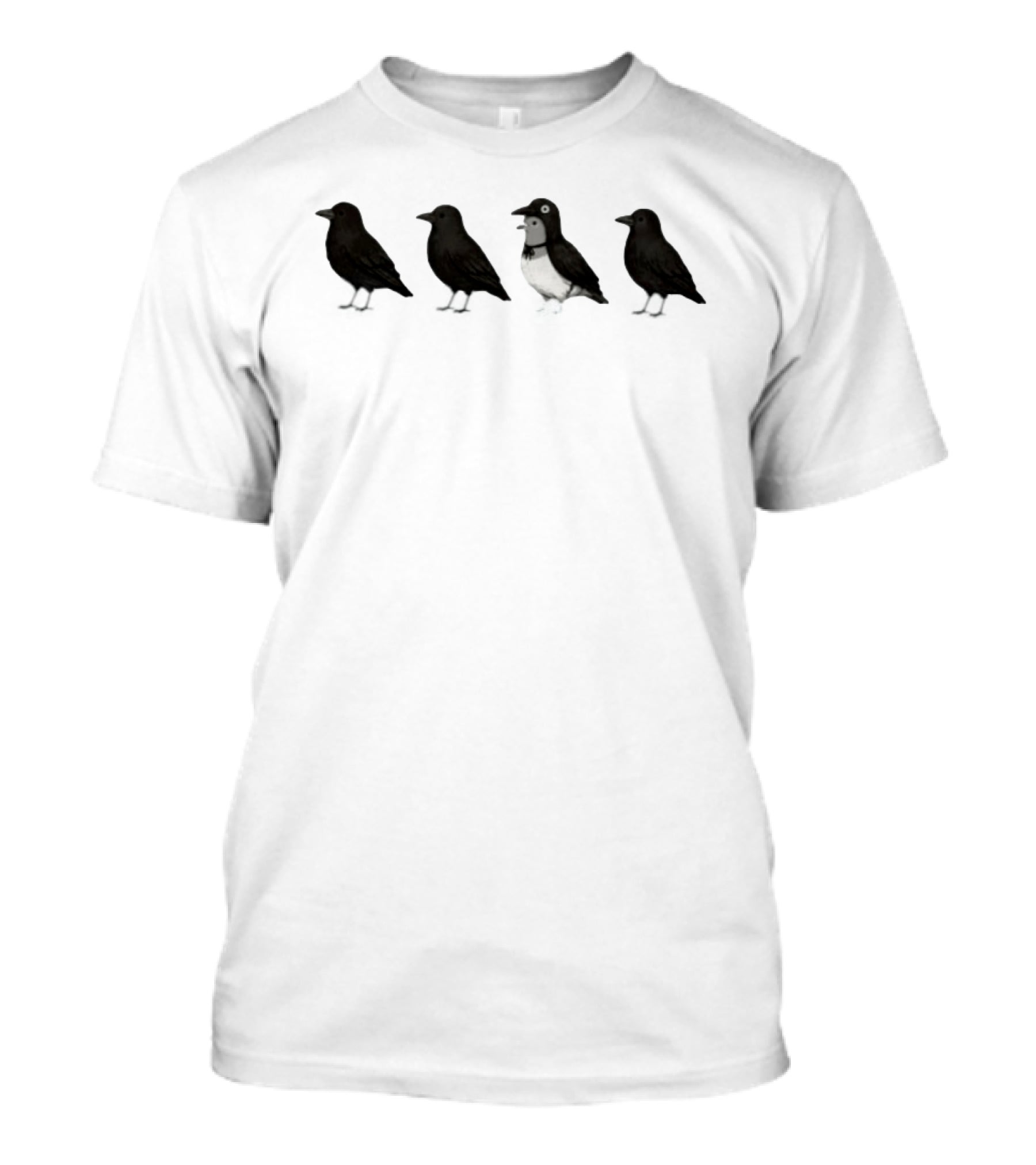 Crow Wearing A Pigeon Costume Bird Funny Animal Disguise T-Shirt