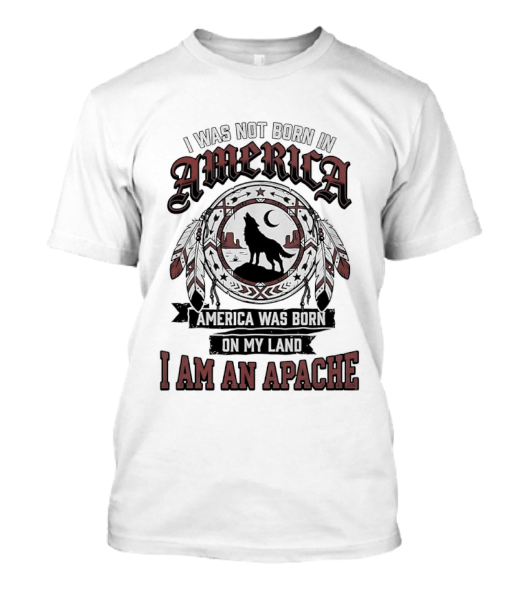 I Was Not Born In America America Was Born On My Land I Am An Apache T-Shirt