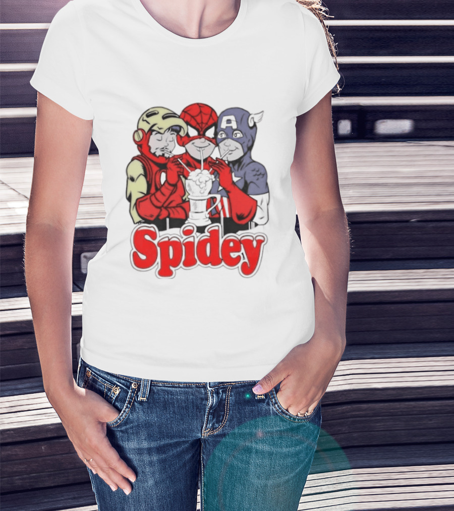 Spidey Iron Man Captain America Beer Meme T-Shirt
