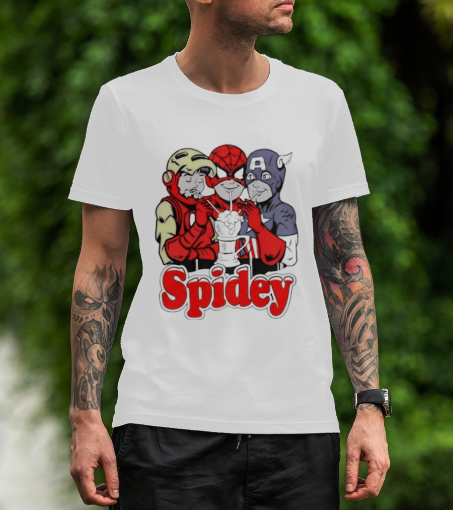 Spidey Iron Man Captain America Beer Meme T-Shirt