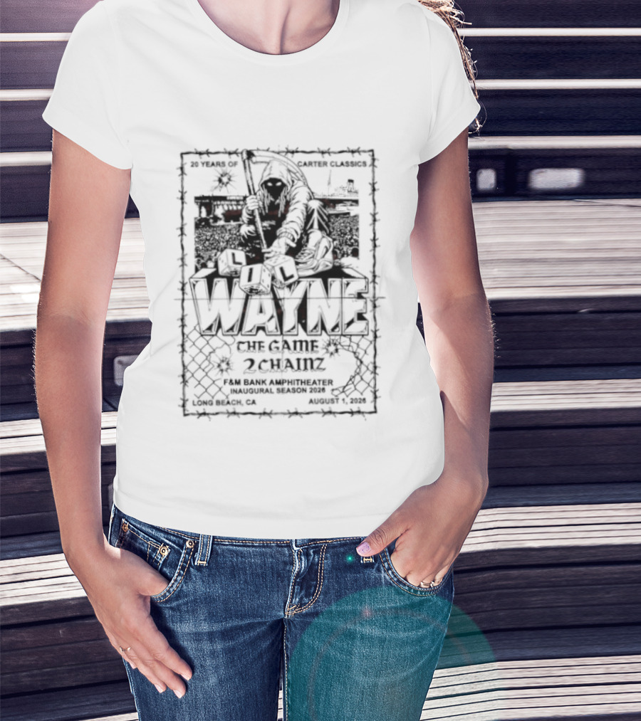 Lil Wayne The Game 2Chainz 20 Years Carter Classics Long Beach 2026 T-Shirt