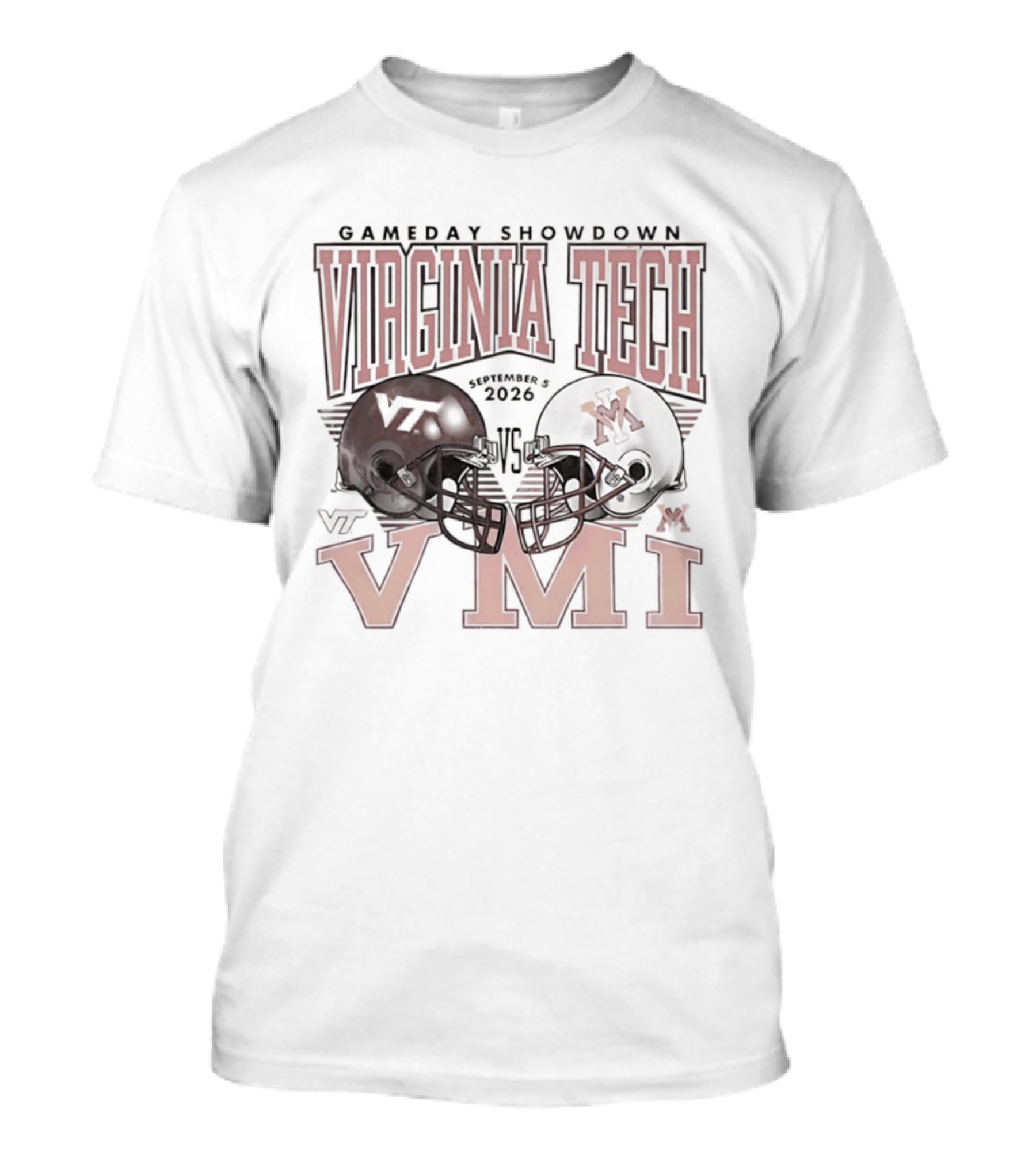 Virginia Tech Hokies Vs VMI 2026 Gameday Showdown Football Helmets T-Shirt