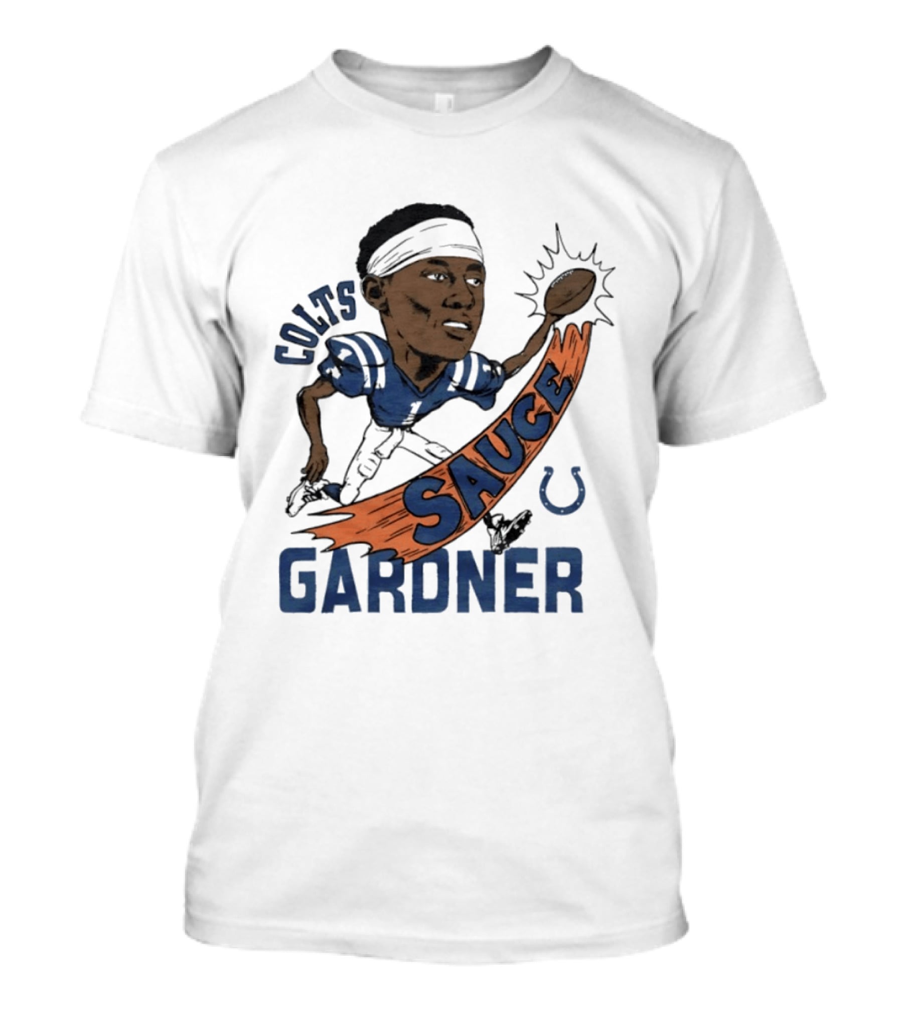 Colts Sauce Gardner Indianapolis Football Player Caricature T-Shirt