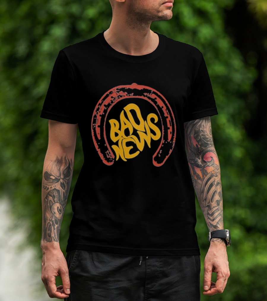 Bad News Horseshoe Icon Retro Vibe T-Shirt