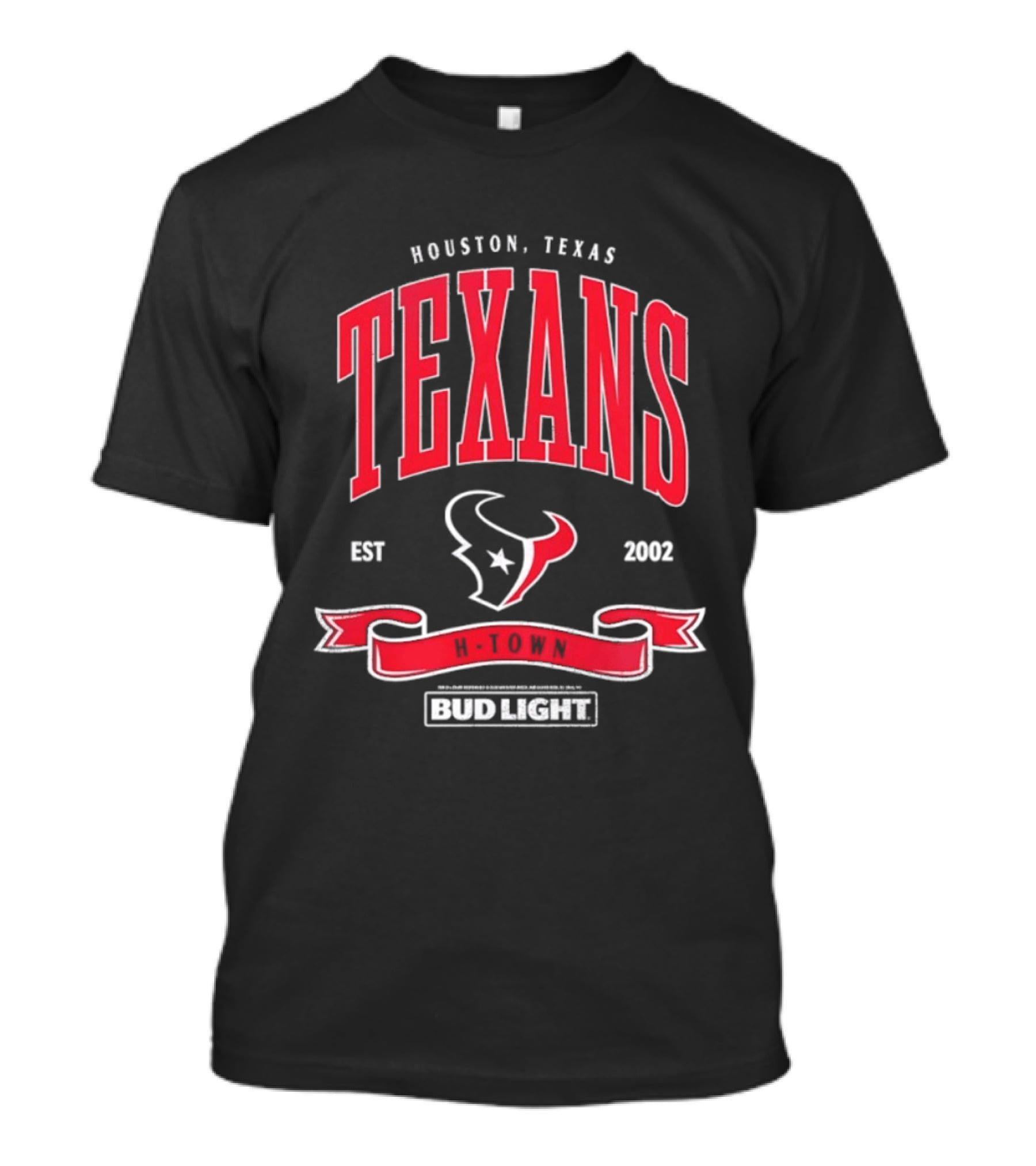 Houston Texas Texans EST 2002 Bud Light H Town T-Shirt