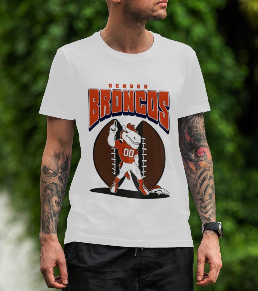 Denver Broncos 2026 Mascot Miles And Football T-Shirt