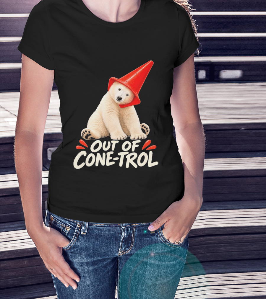 Out Of Cone Trol Polar Bear Traffic Cone Viral T-Shirt