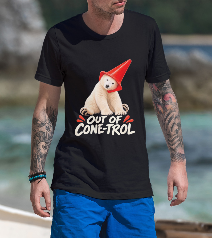 Out Of Cone Trol Polar Bear Traffic Cone Viral T-Shirt