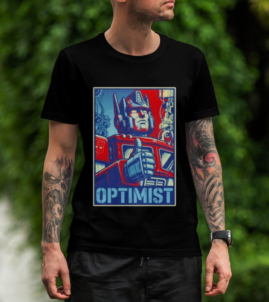 Optimus Prime Optimist Transformers Art Thumbs Up T-Shirt
