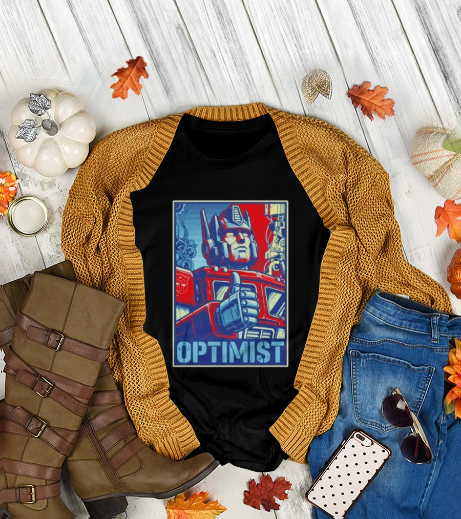 Optimus Prime Optimist Transformers Art Thumbs Up T-Shirt