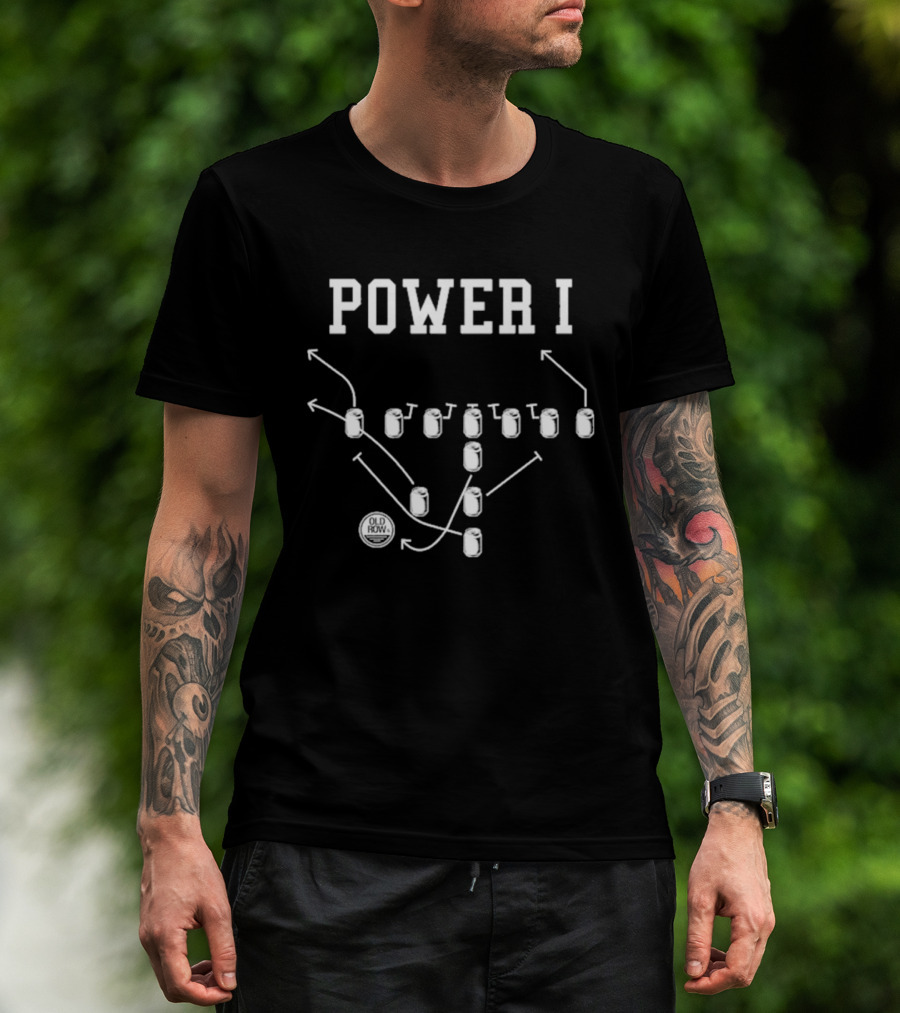 Power I Football Playbook Formation Diagram Offensive Strategy T-Shirt