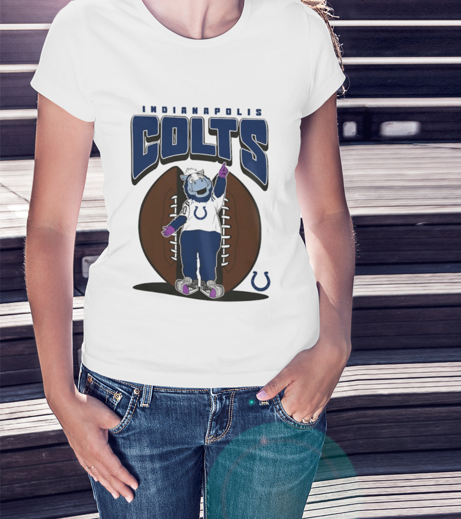 Indianapolis Colts Blue Mania Mascot Football 2026 T-Shirt