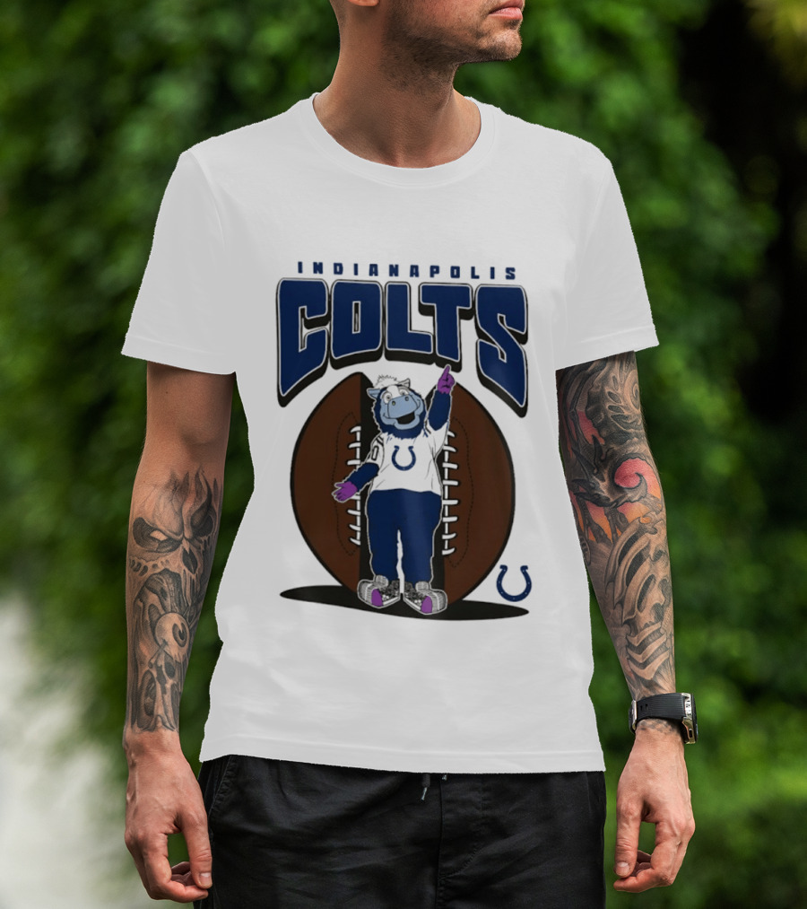 Indianapolis Colts Blue Mania Mascot Football 2026 T-Shirt