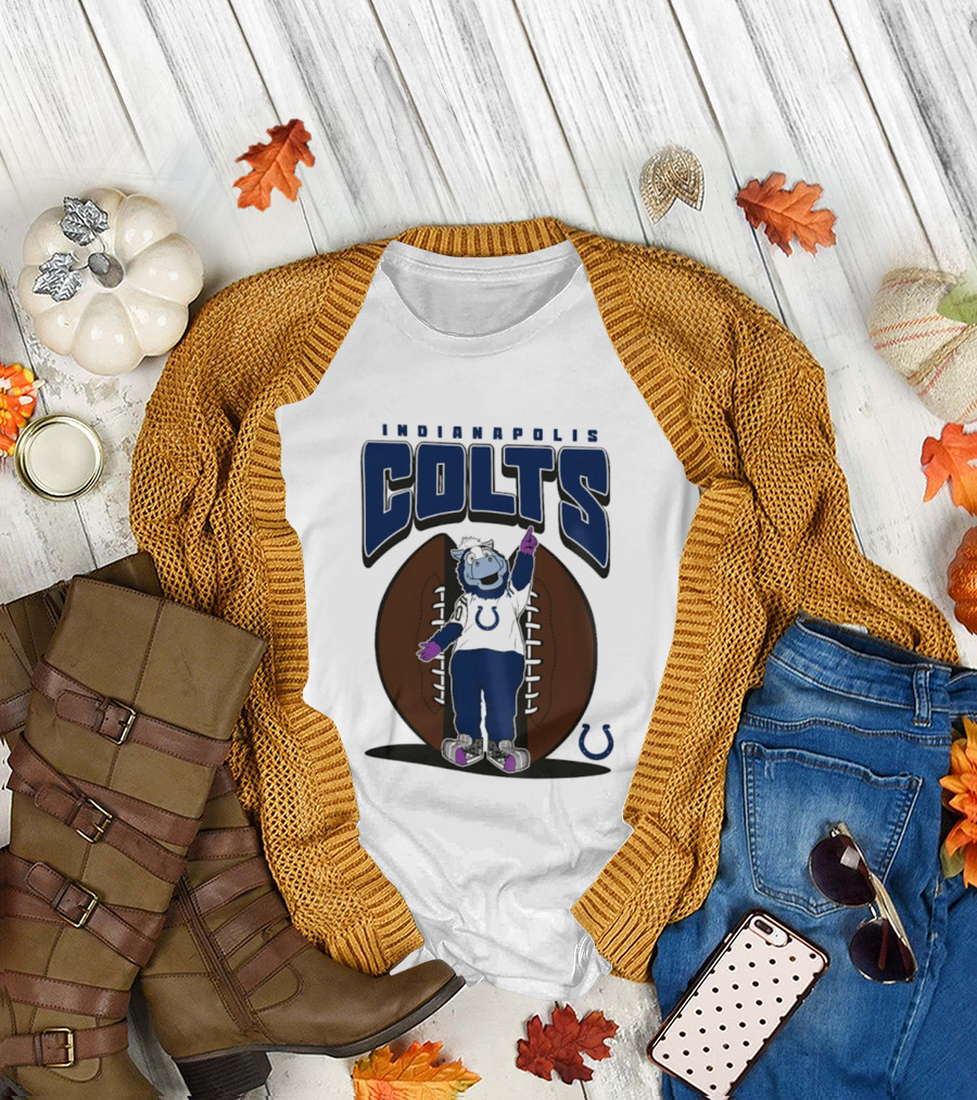 Indianapolis Colts Blue Mania Mascot Football 2026 T-Shirt