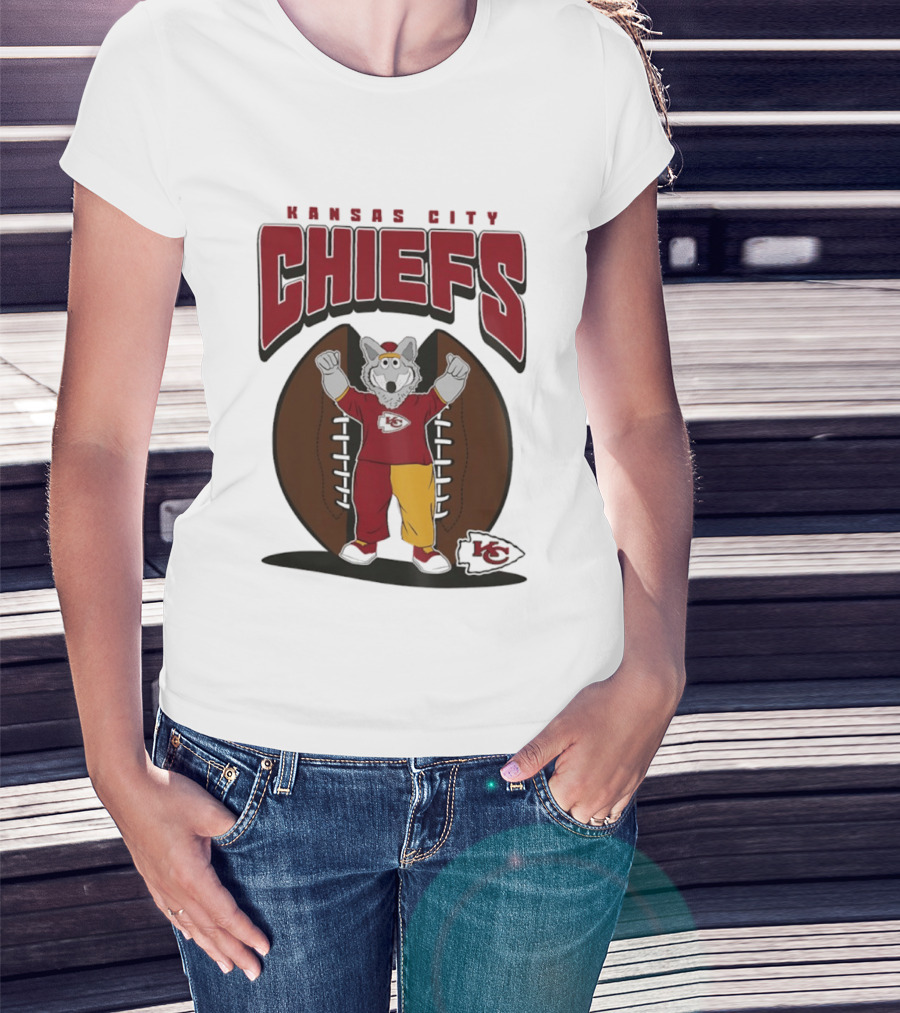 Kansas City Chiefs K.C. Wolf Mascot Football 2026 T-Shirt
