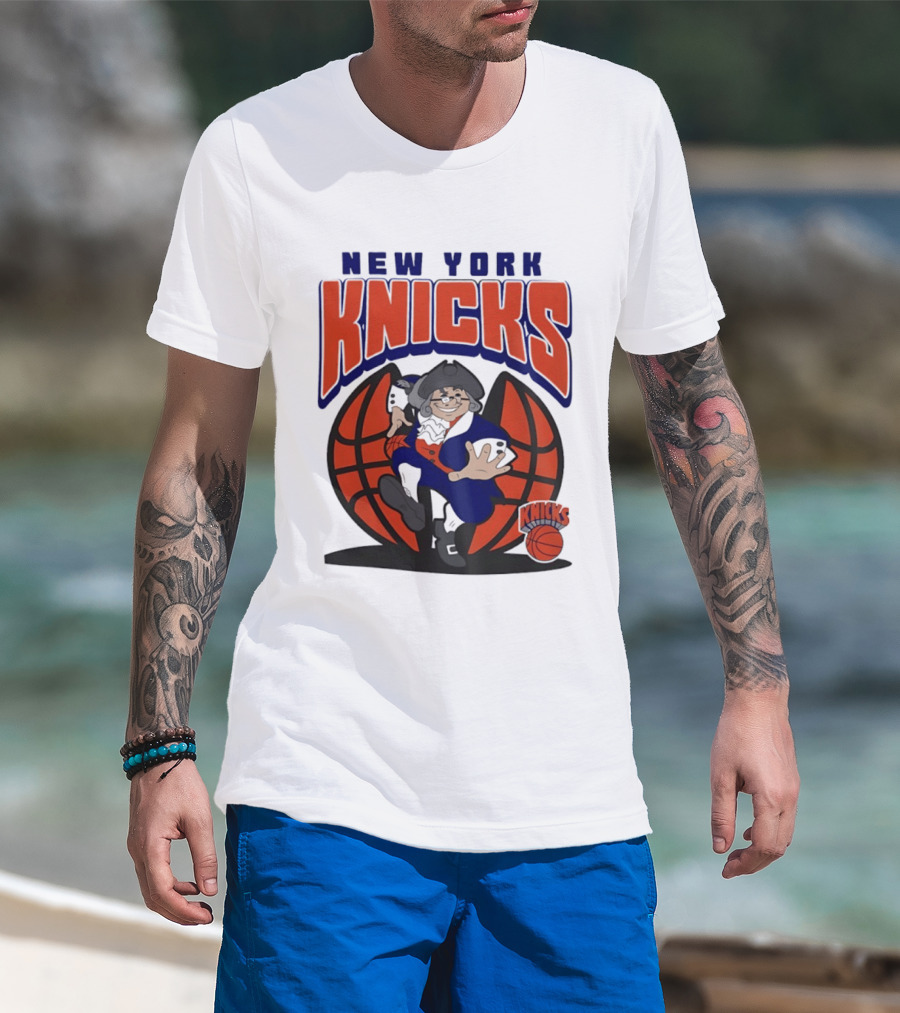 New York Knicks Father Knickerbocker Basketball Mania T-Shirt