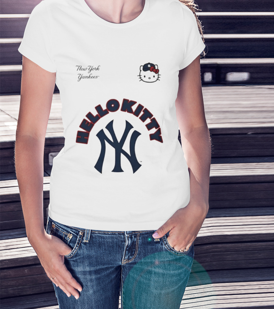 New York Yankees Hello Kitty Collaboration August 22 Yankee Stadium T-Shirt