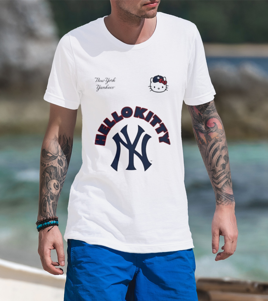 New York Yankees Hello Kitty Collaboration August 22 Yankee Stadium T-Shirt