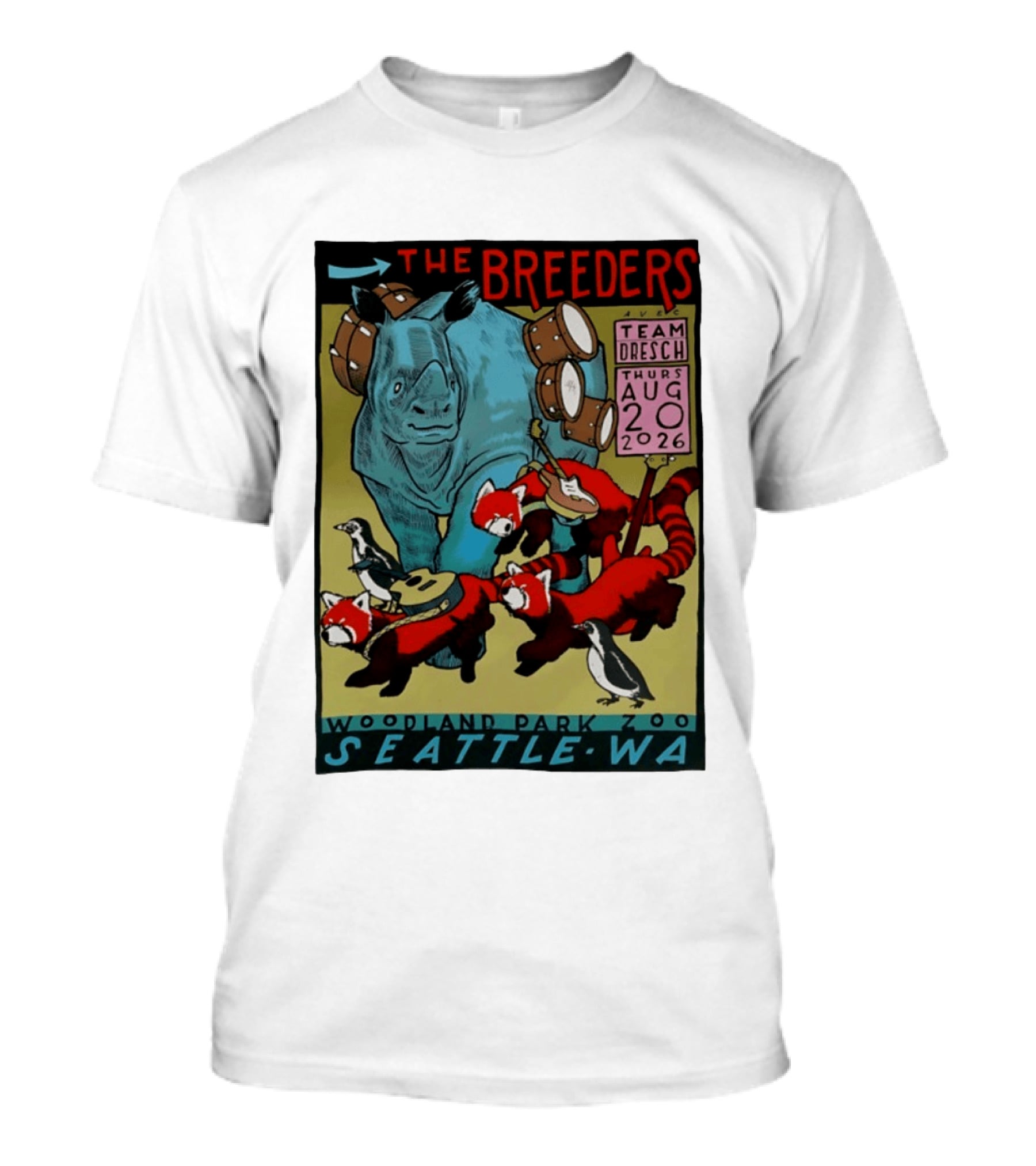 The Breeders Team Dresch Live Woodland Park Zoo Seattle WA August 20 2026 T-Shirt