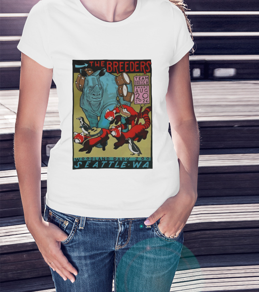 The Breeders Team Dresch Live Woodland Park Zoo Seattle WA August 20 2026 T-Shirt