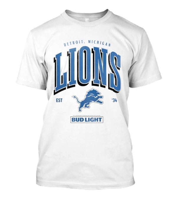 Detroit Michigan Lions Est '34 Bud Light T-Shirt