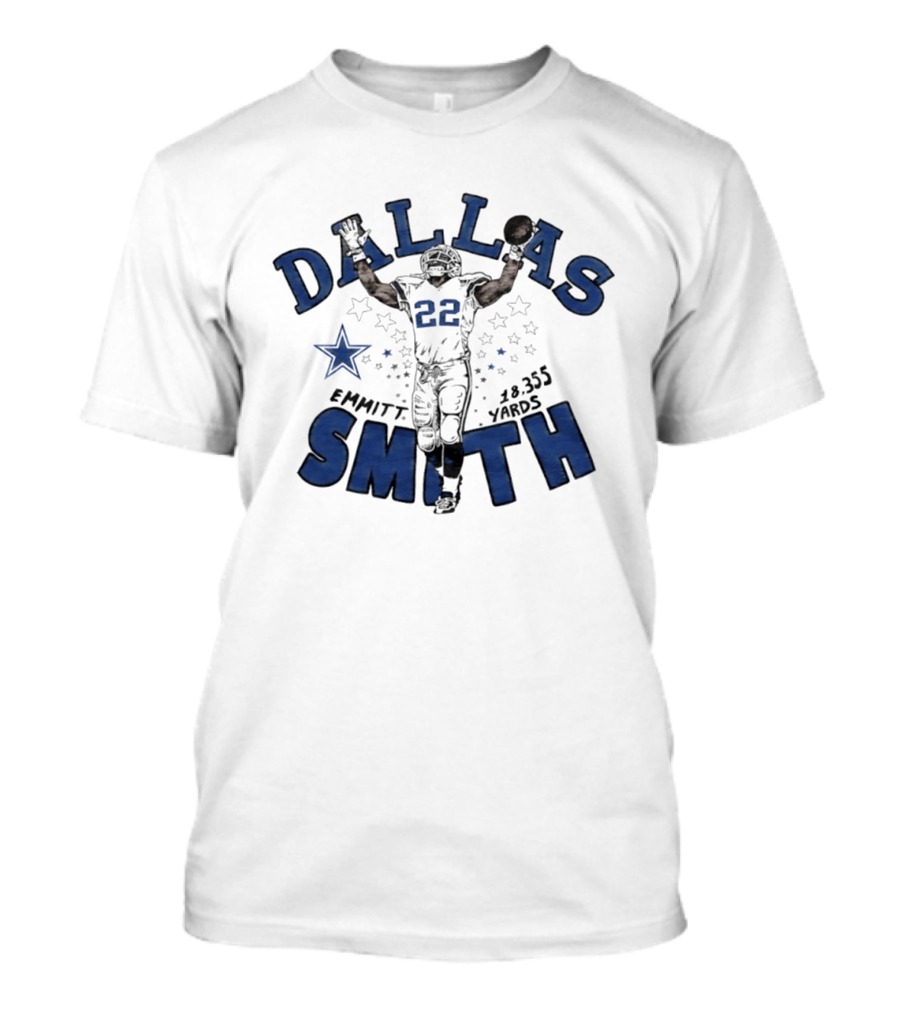 Dallas Cowboys Emmitt Smith 22 18355 Yards Star Player T-Shirt