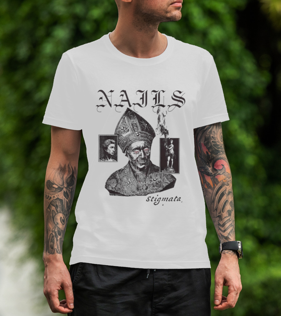 Nails Stigmata Iconic Metal Band Symbolism T-Shirt