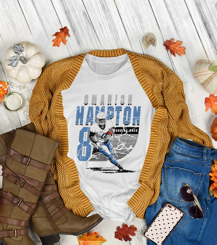 Omarion Hampton 8 Running Back Los Angeles Chargers Football T-Shirt
