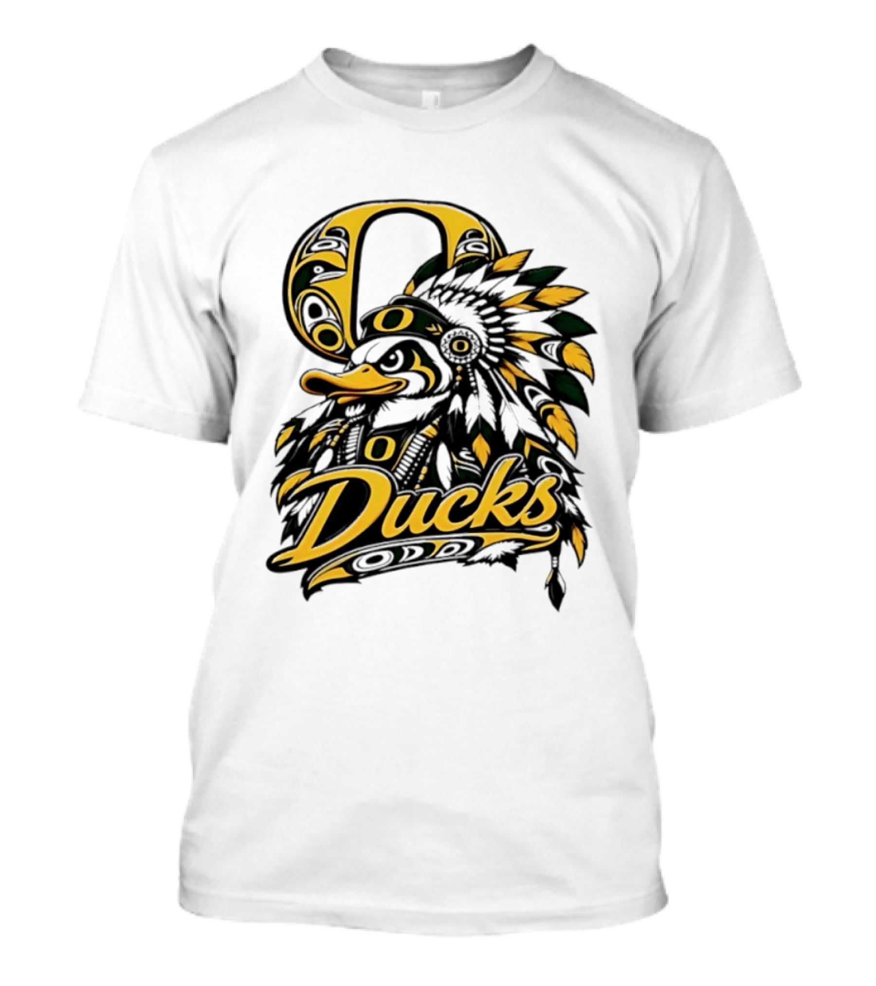 Oregon Ducks Native American Headdress Tribal T-Shirt