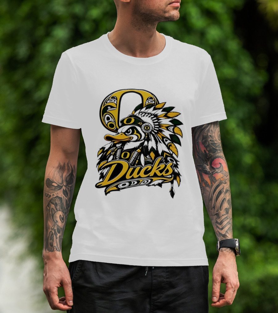 Oregon Ducks Native American Headdress Tribal T-Shirt