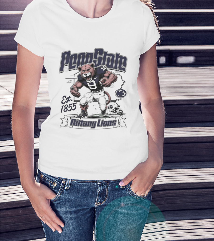 Penn State Nittany Lions Mascot Football Est 1855 T-Shirt