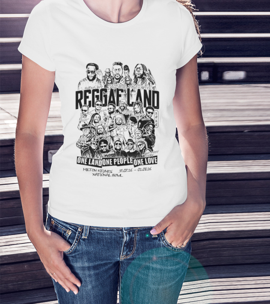 Reggae Land 2026 One Land One People One Love Bandana Army Jacket Rasta Roots Celebration T-Shirt