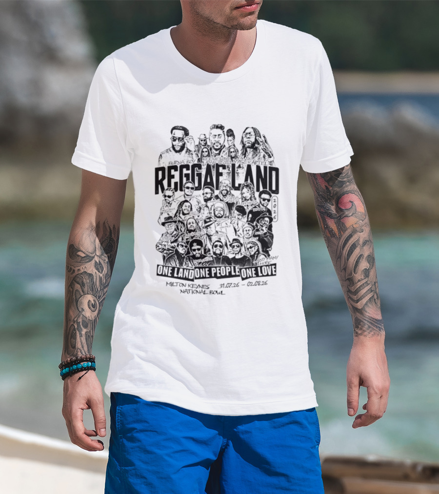 Reggae Land 2026 One Land One People One Love Bandana Army Jacket Rasta Roots Celebration T-Shirt