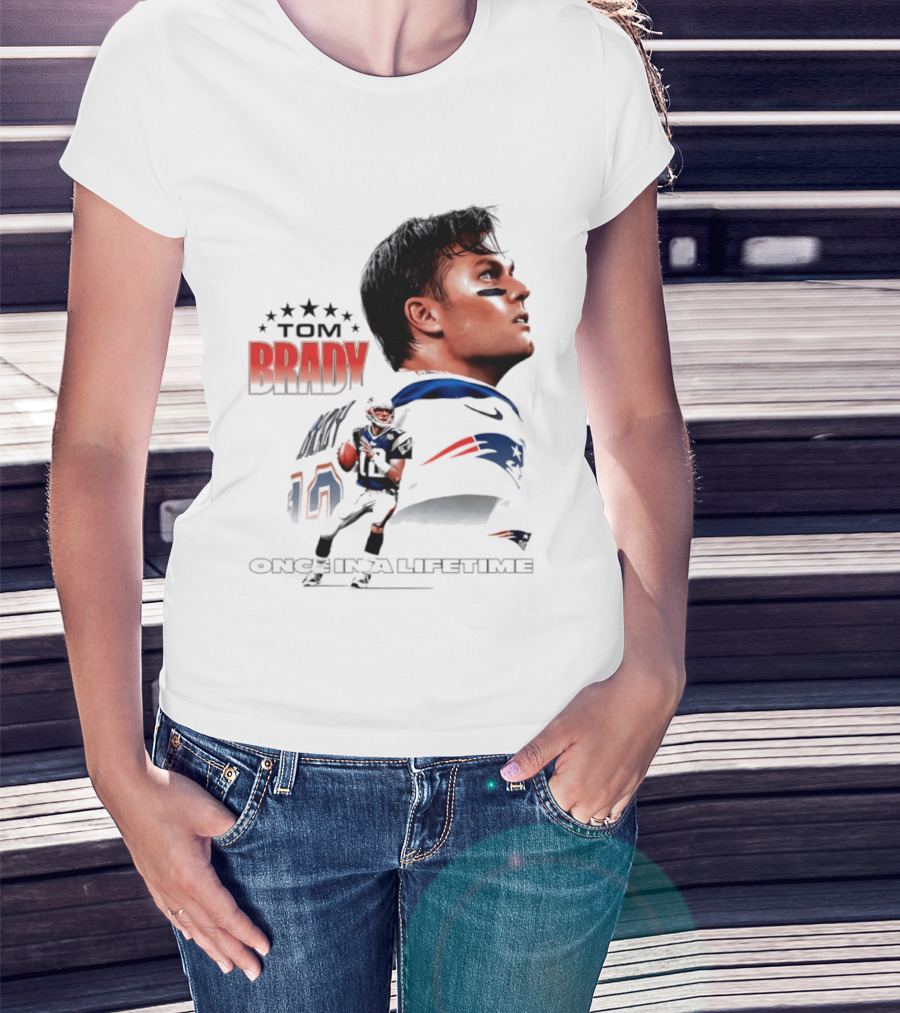 Tom Brady New England Patriots Once In A Lifetime Stars Collage T-Shirt